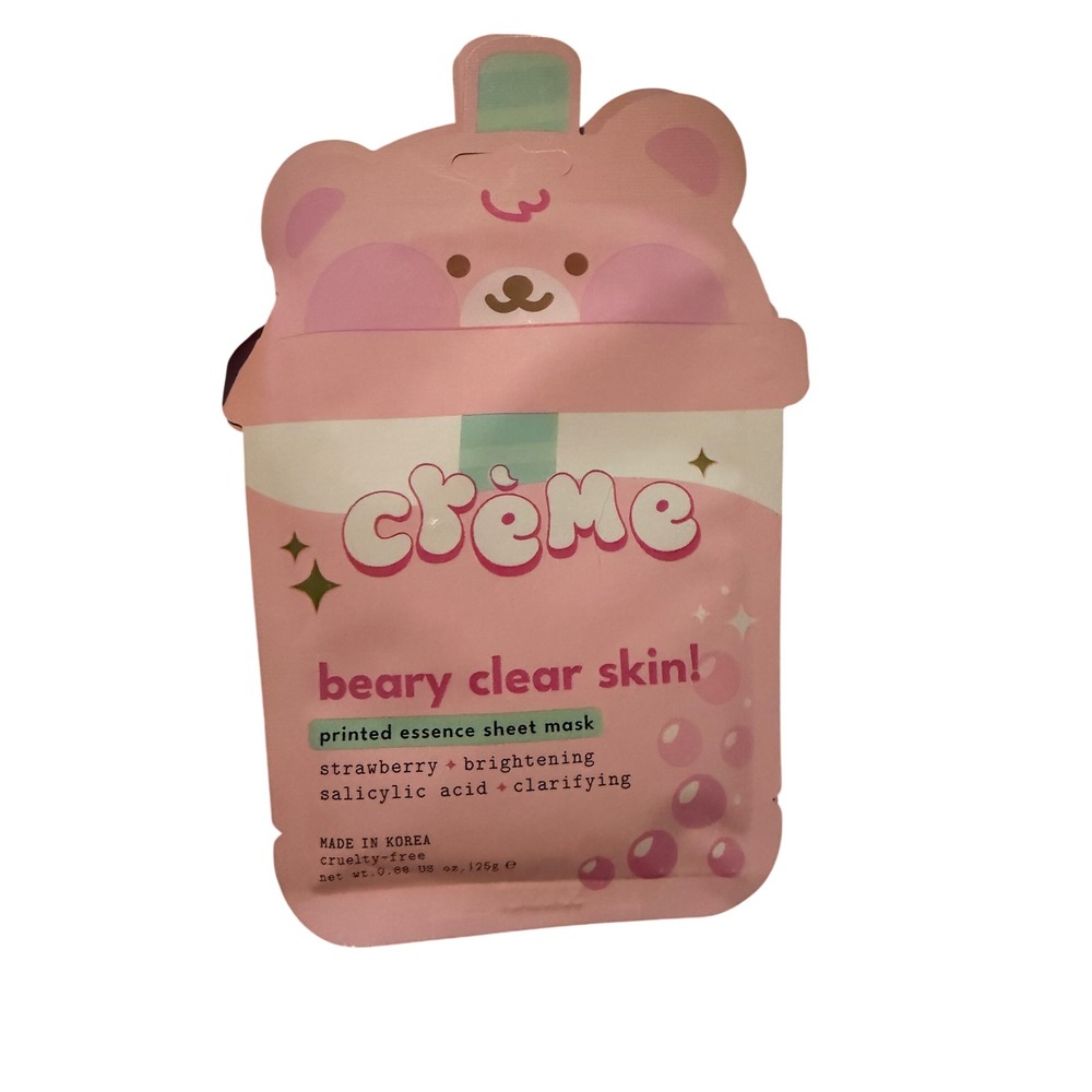 The Creme Shop Beary Clear Skin Printed Essence Sheet Mask Strawberry Salicylic